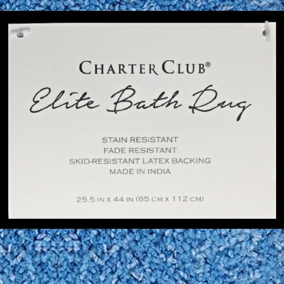 CORNFLOWER BLUE Charter Club Elite 25.5"x44" Bath Rug w/ Skid Resistant Backing - Picture 1 of 8